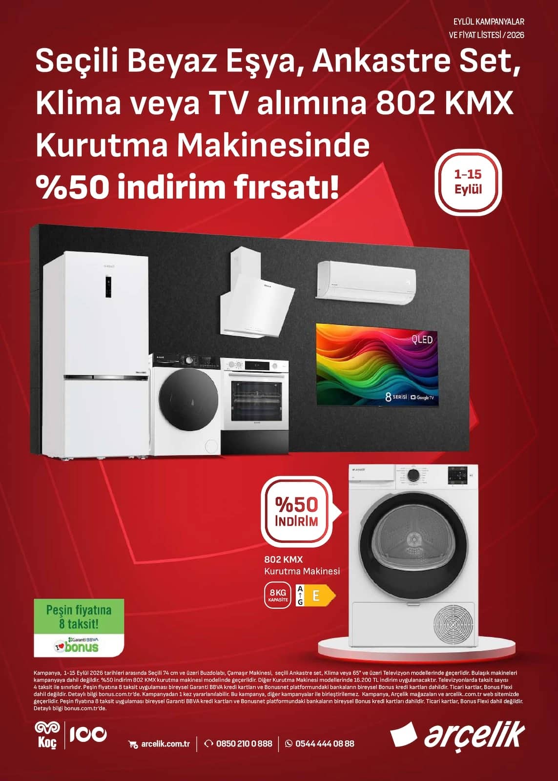 Arçelik - Kampanyalı Ürünler 01 - 15 Eylül 2026
