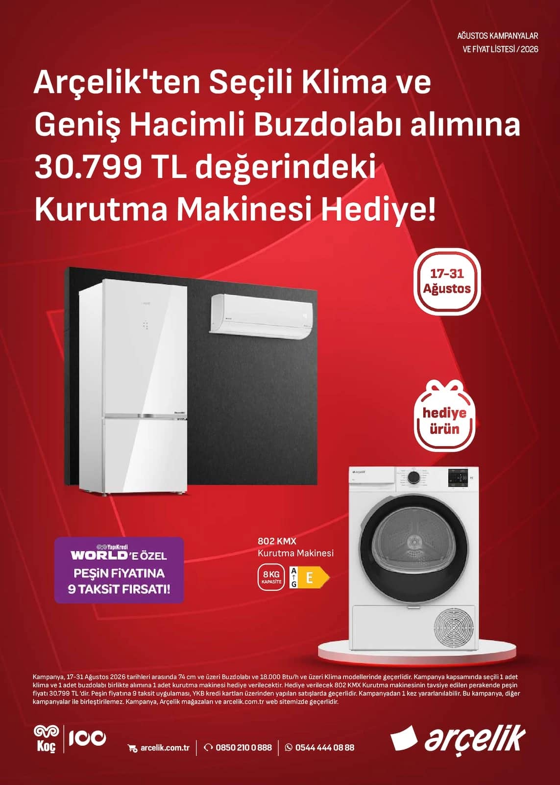 Arçelik - Kampanyalı Ürünler 17 - 31 Ağustos 2026