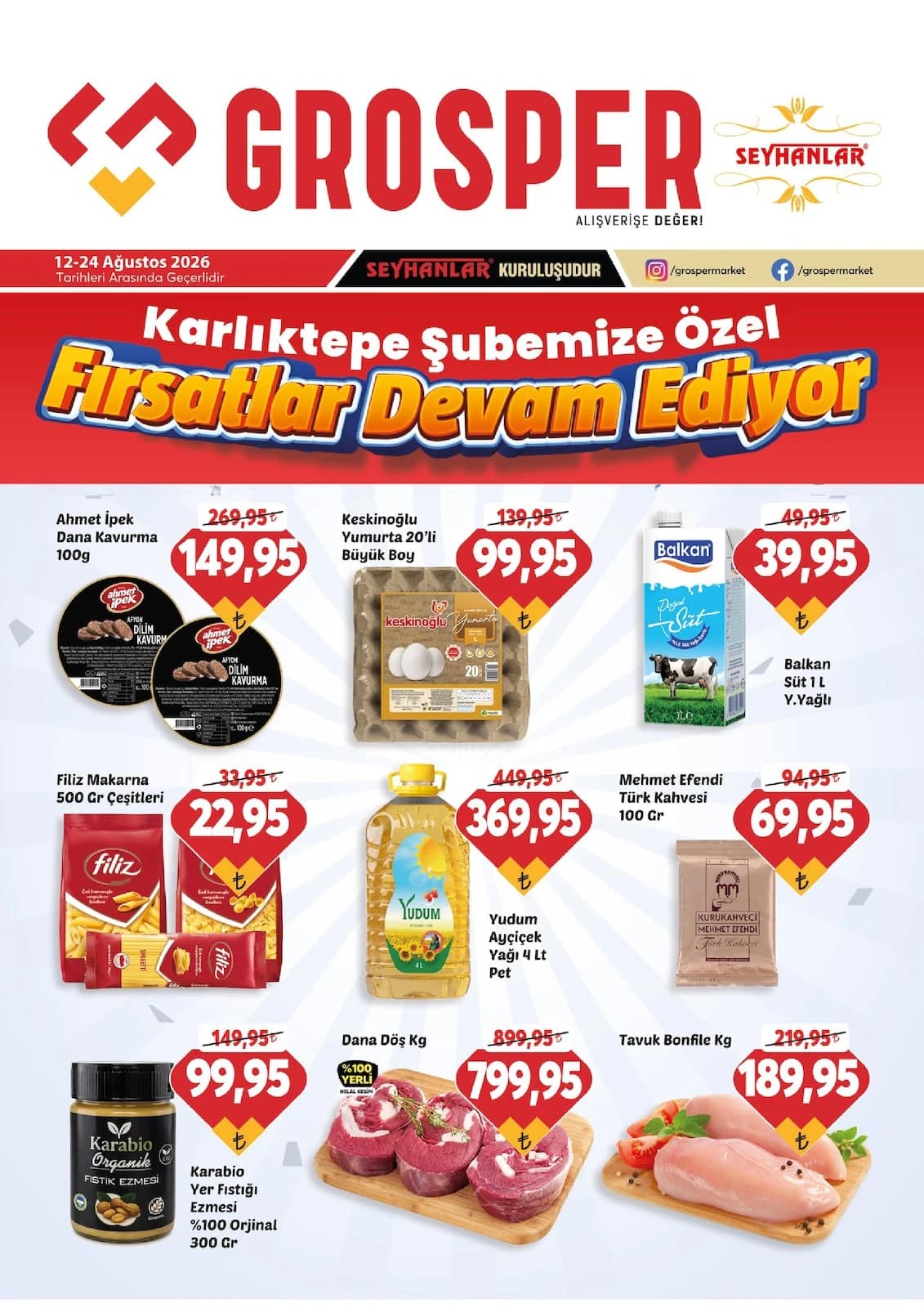 Grosper - Karlıtepe Şubesine Özel İndirim Broşürü 12 - 24 Ağustos 2026