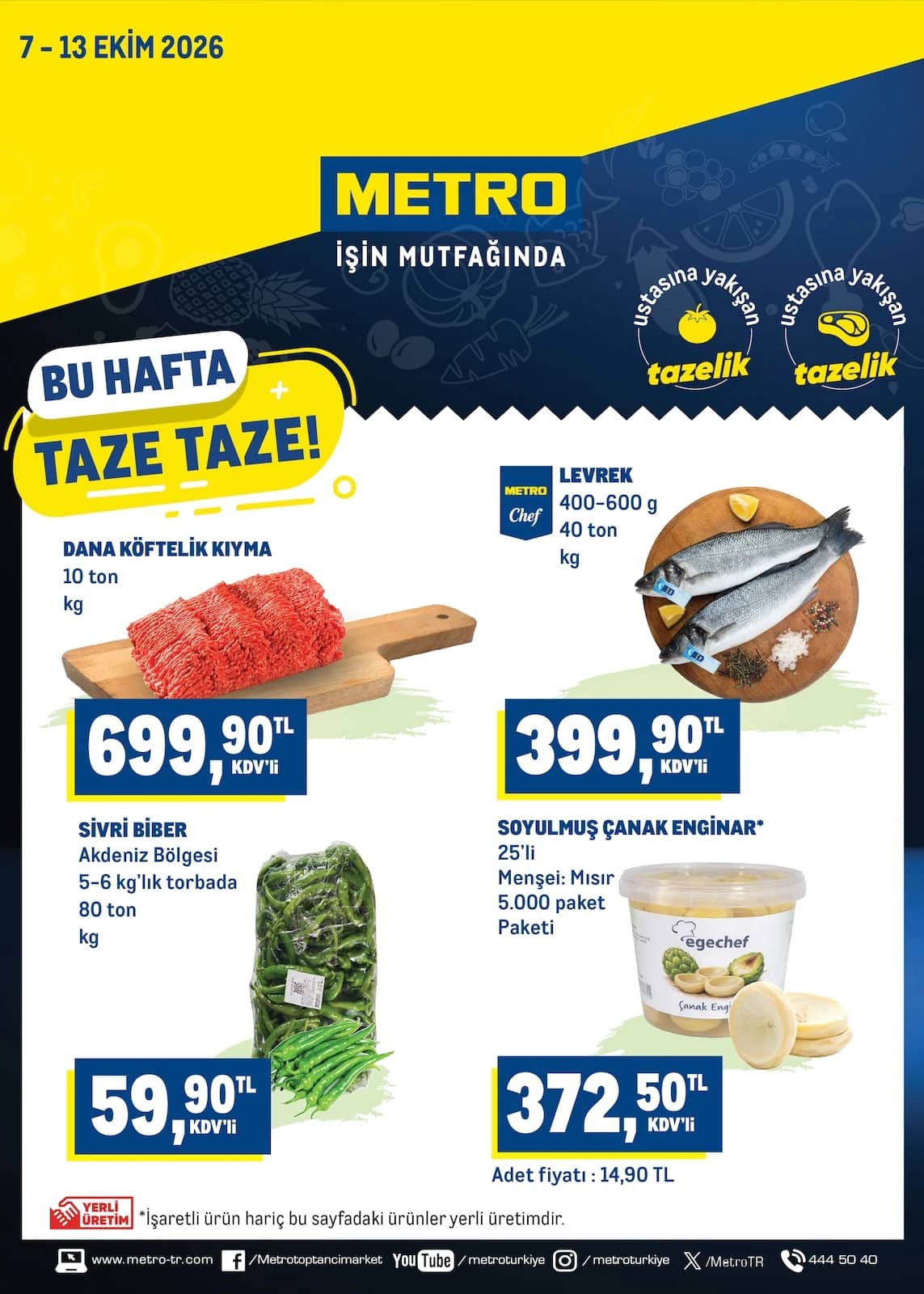 Metro - Taze Ürünler 07 - 13 Ekim 2026