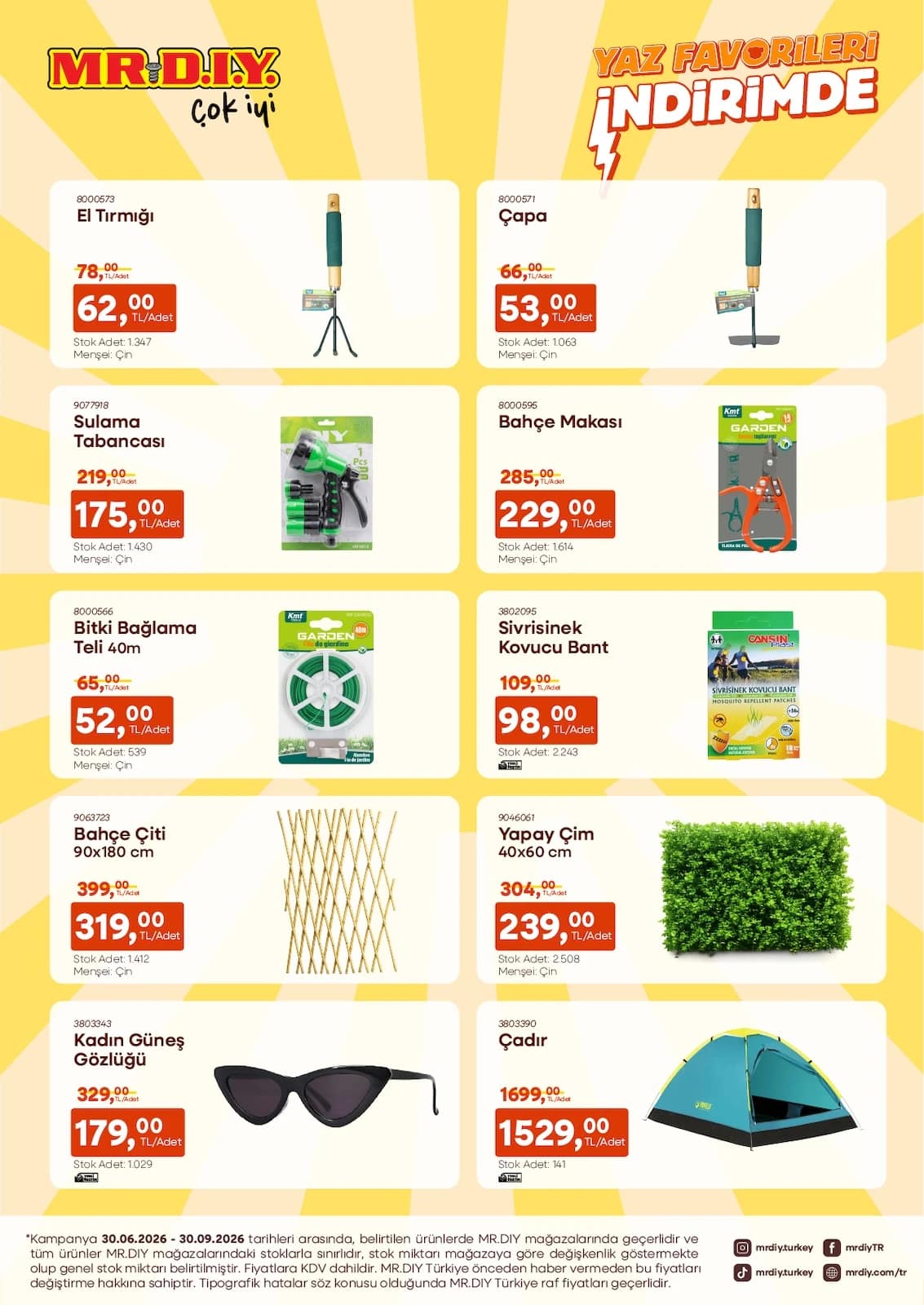 Mr.Diy - İndirim Broşürü 30 Haziran - 09 Eylül 2026