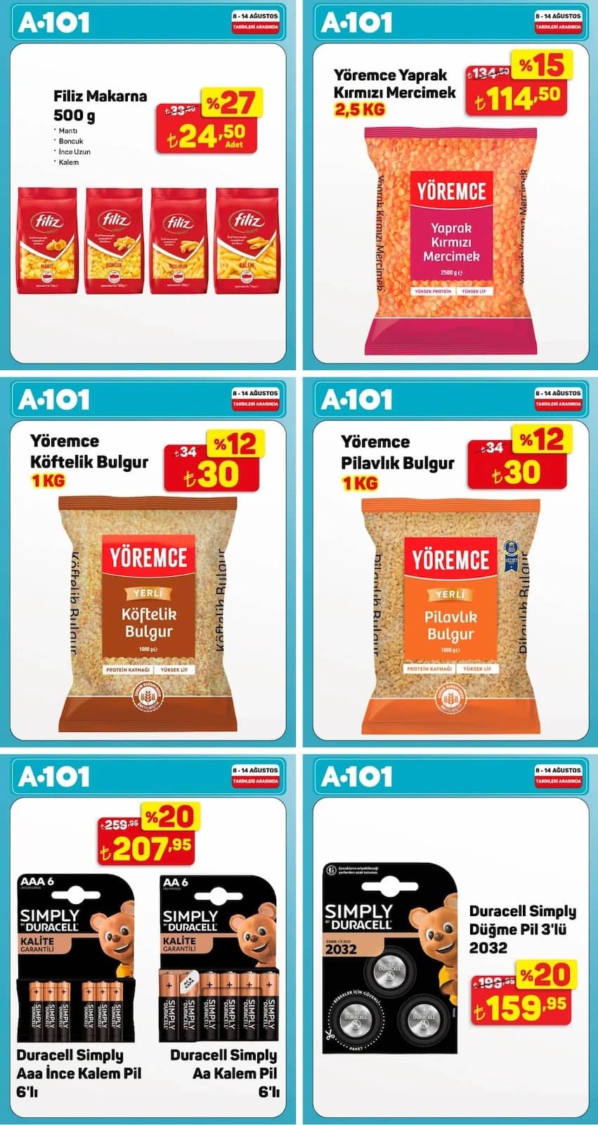 A-101 - Instagram Post'u 08 - 14 Ağustos 2026 - Sayfa 1