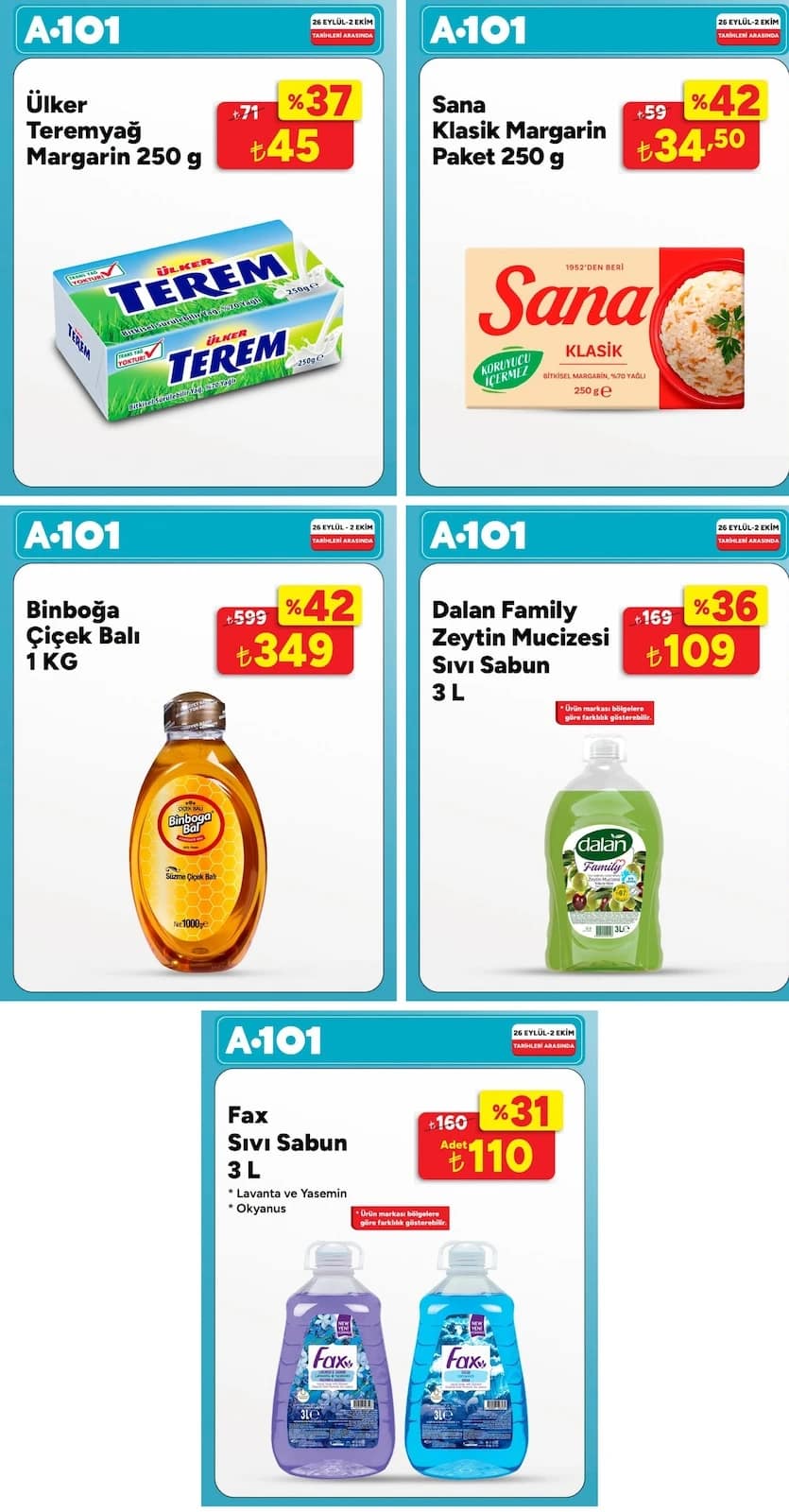 A-101 - Instagram Post'u 26 Eylül - 02 Ekim 2026 - Sayfa 1