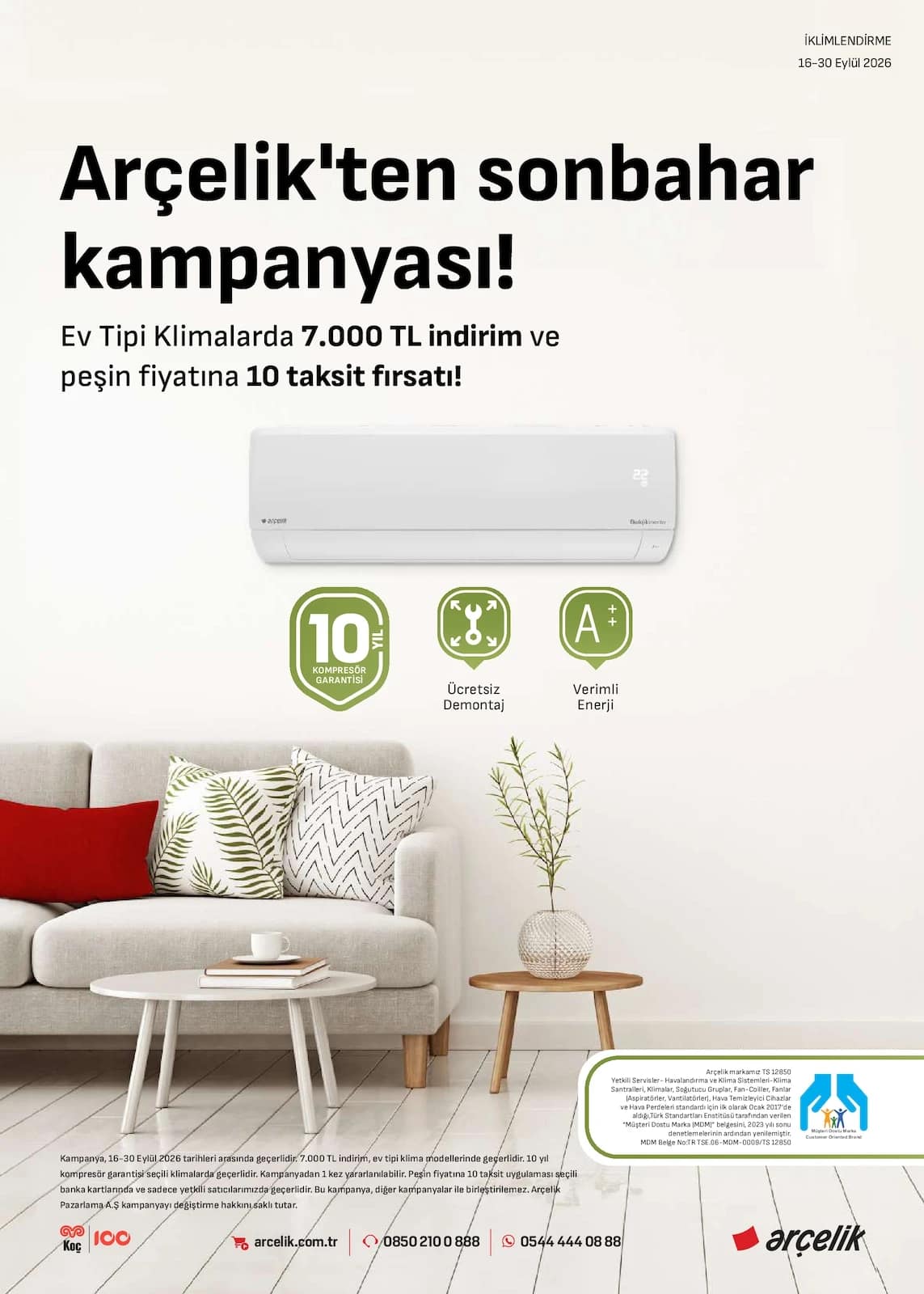 Arçelik - İklimlendirme Broşürü 16 - 30 Eylül 2026 - Sayfa 1