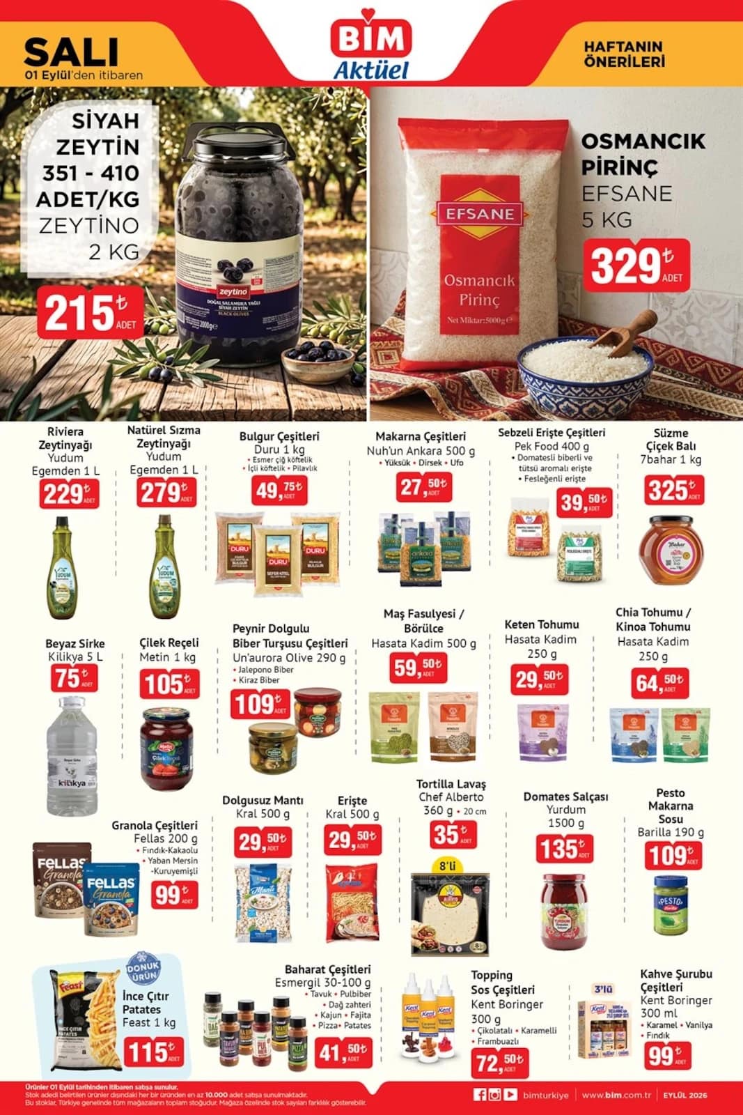 Bim - İndirim Broşürü 01 - 07 Eylül 2026 - Sayfa 1