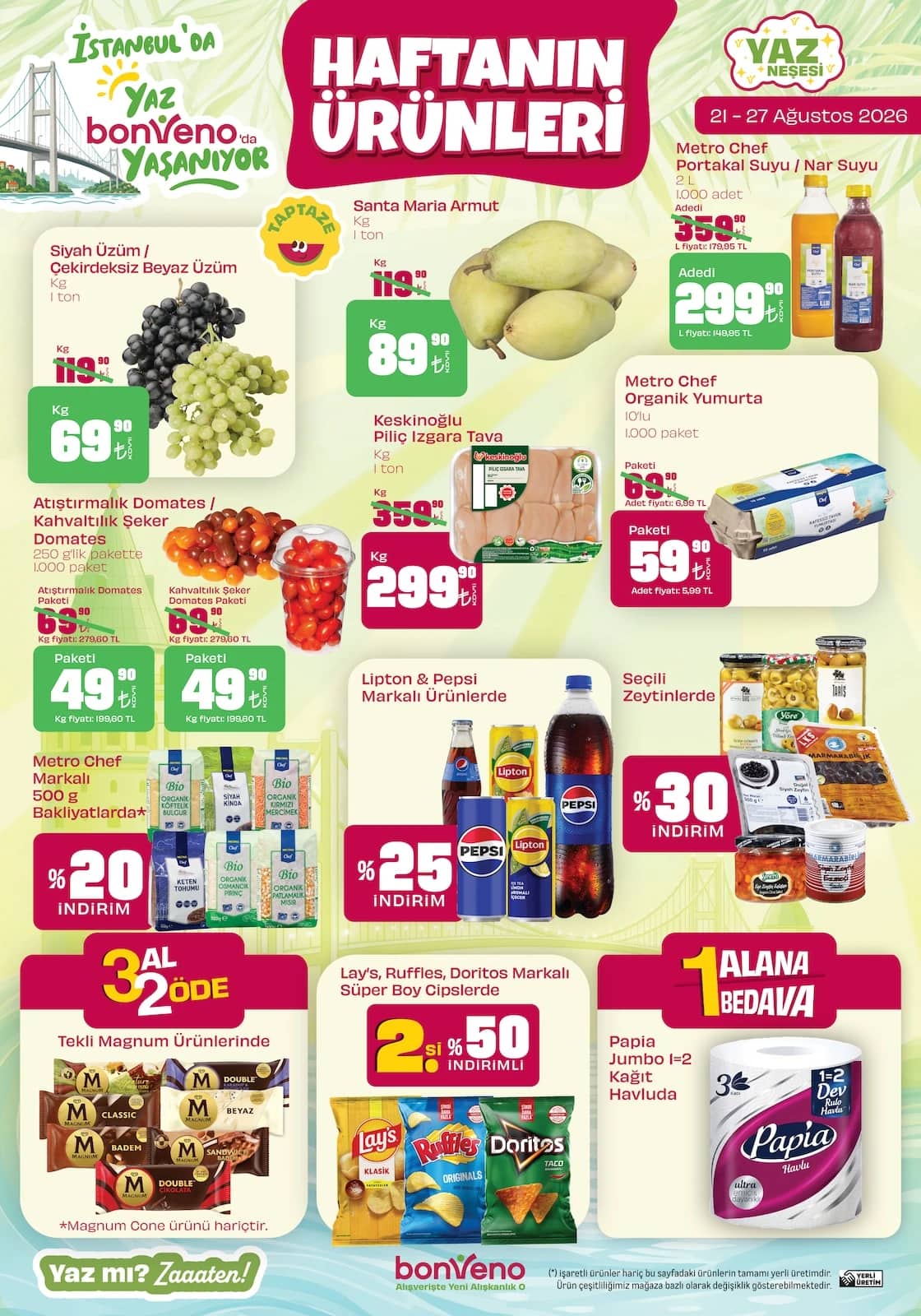 Bonveno - İndirim Broşürü 21 - 27 Ağustos 2026 - Sayfa 1