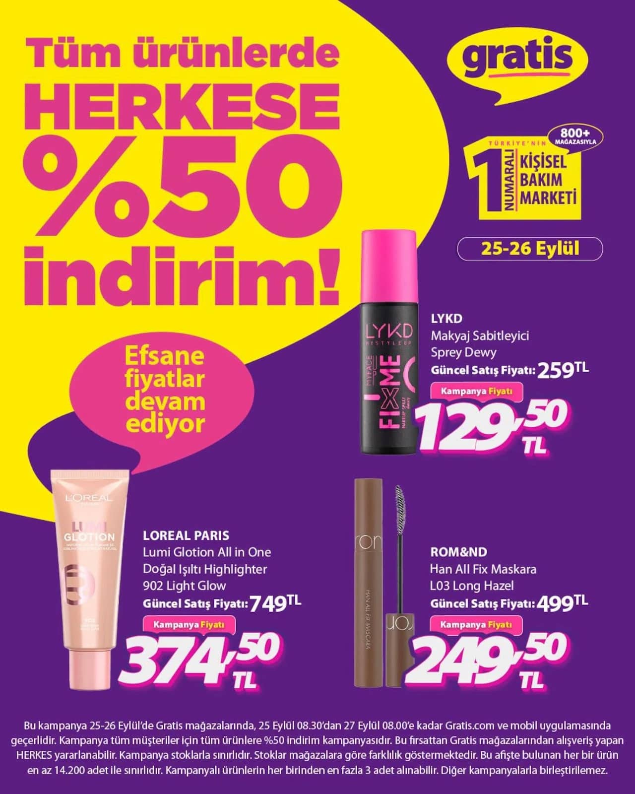 Gratis - Instagram Post'u 25 - 26 Eylül 2026 - Sayfa 1