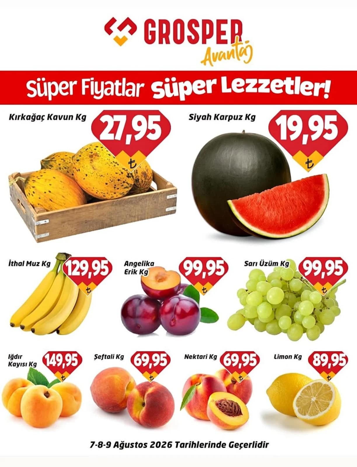 Grosper - Manav İndirim Broşürü 07 - 09 Ağustos 2026 - Sayfa 1