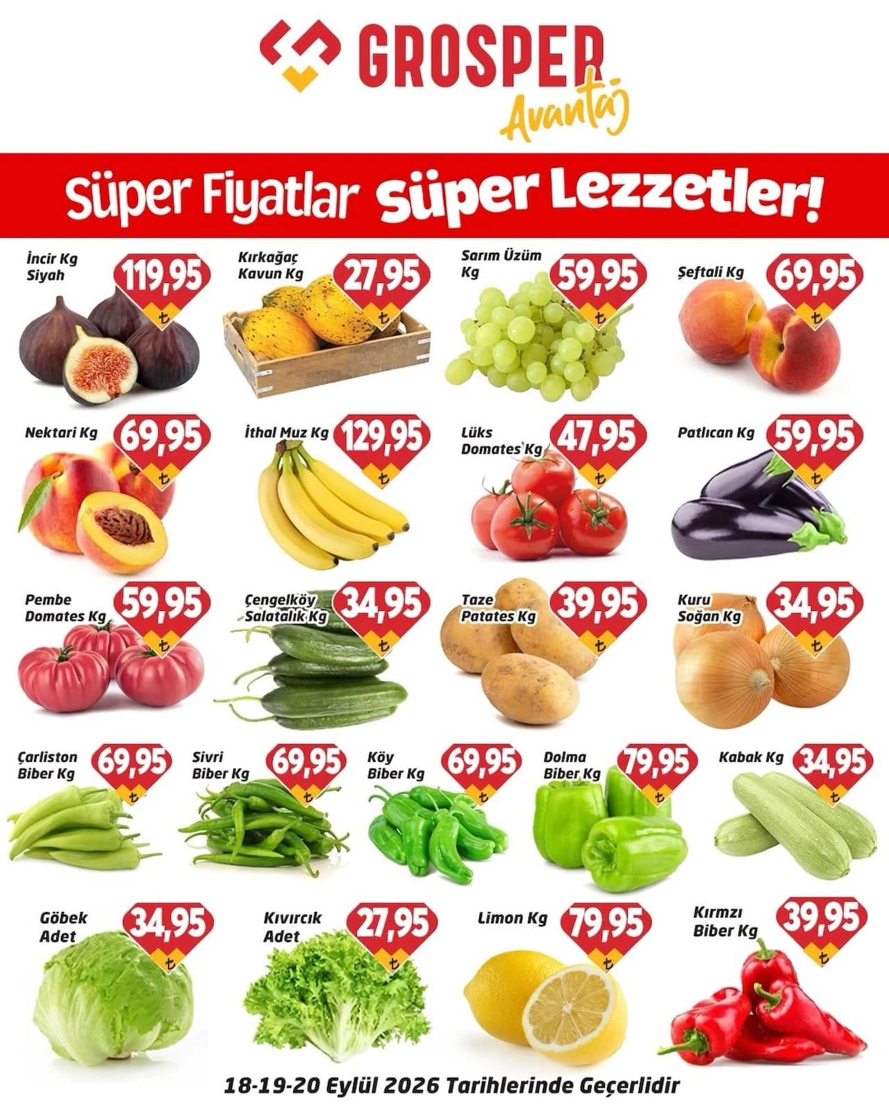 Grosper - Manav İndirim Broşürü 18 - 20 Eylül 2026 - Sayfa 1