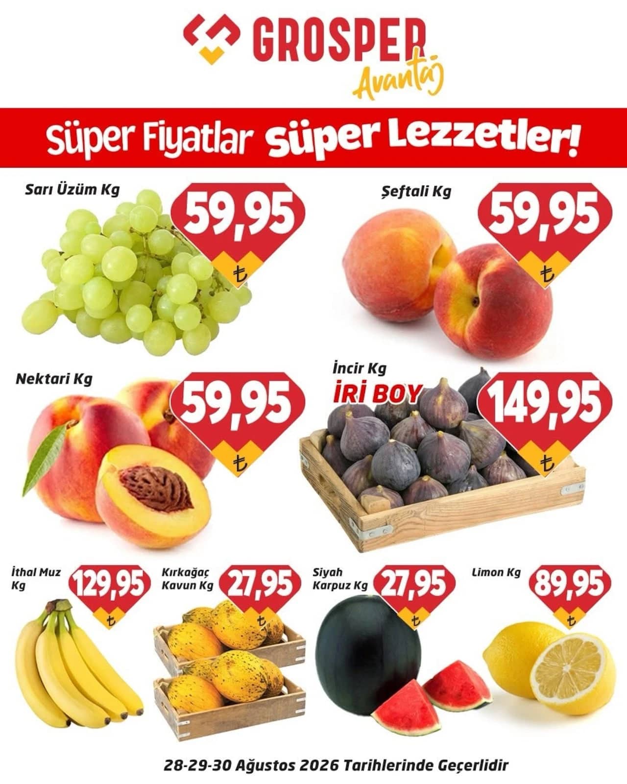 Grosper - Manav İndirim Broşürü 28 - 30 Ağustos 2026 - Sayfa 1