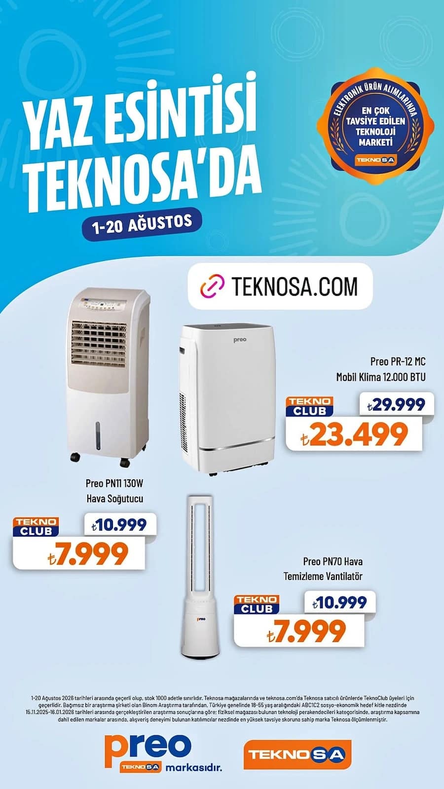 Teknosa - İndirim Broşürü 01 - 20 Ağustos 2026 - Sayfa 1