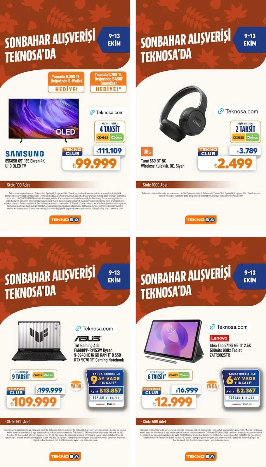 Teknosa - İndirim Broşürü 09 - 13 Ekim 2026 - Sayfa 1