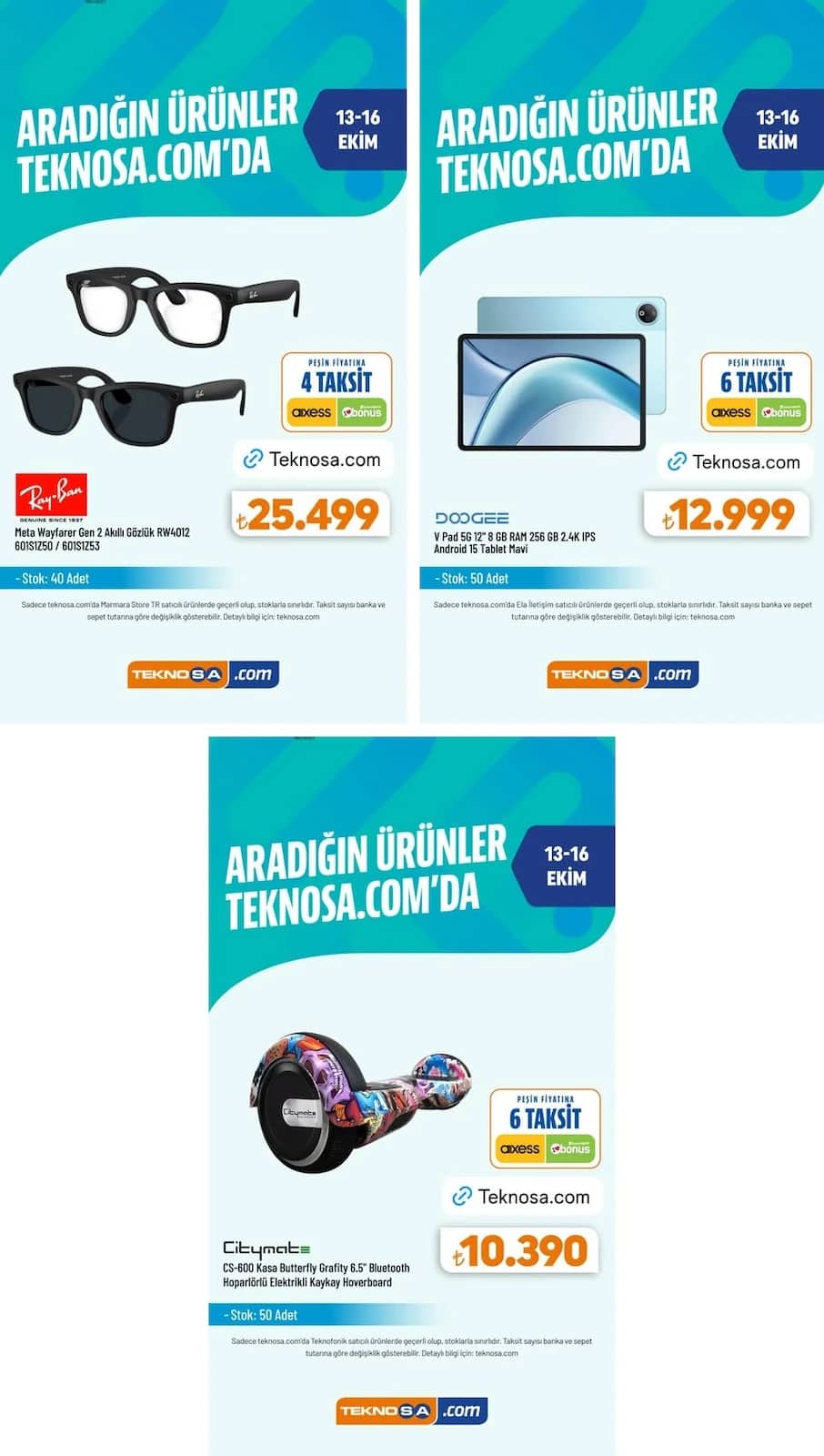 Teknosa - İndirim Broşürü 13 - 16 Ekim 2026 - Sayfa 1