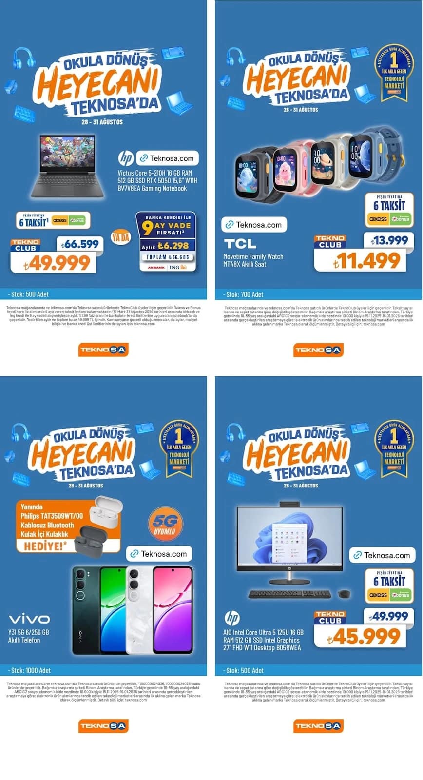 Teknosa - İndirim Broşürü 28 - 31 Ağustos 2026 - Sayfa 1