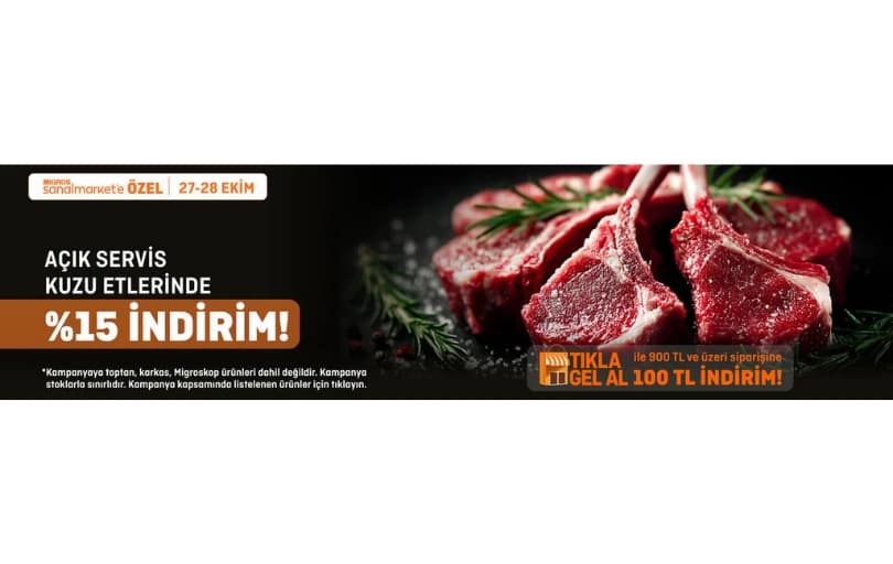 Açık Servis Kuzu Etlerinde %15 İndirim
