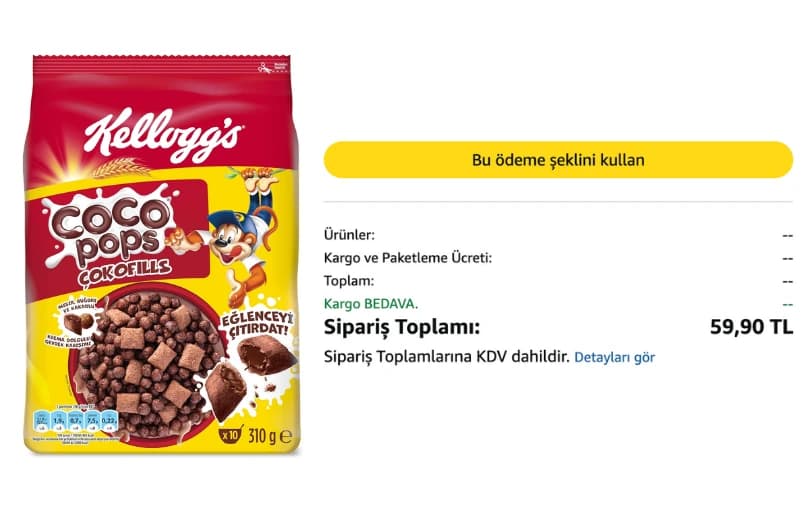 Coco Pops Çokofills 310 Gr  59 TL