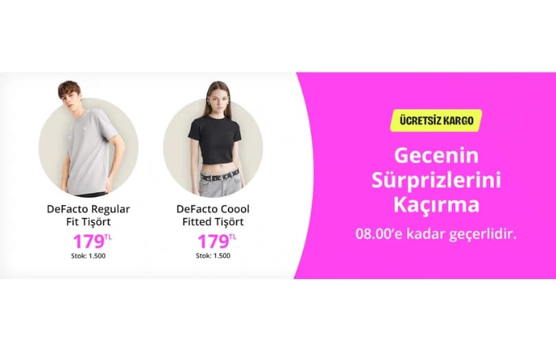 Defacto Tişört 179₺ (kargo Bedava)