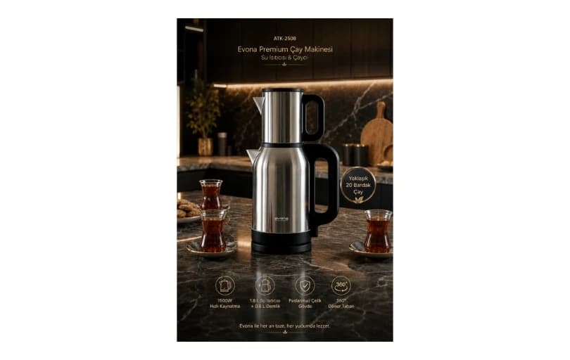 Evona Çelik 2 In 1 Çay Makinesi 1.054 Tl