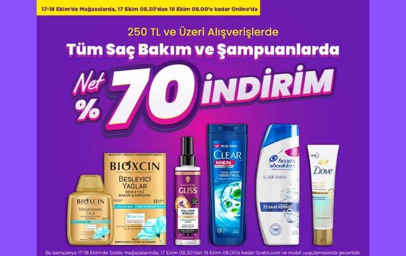 Gratis'te %70'e Varan İndirimler Başladı!