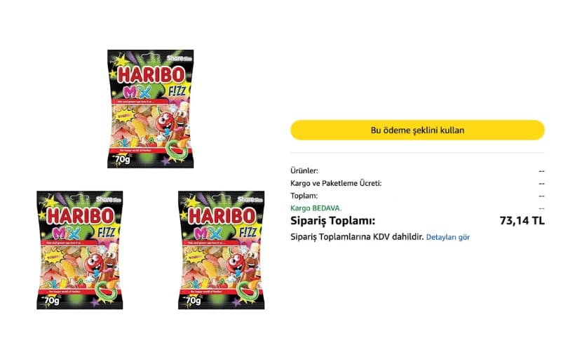Haribo Fızz Mıx 70 G 3Lü Paket 73₺