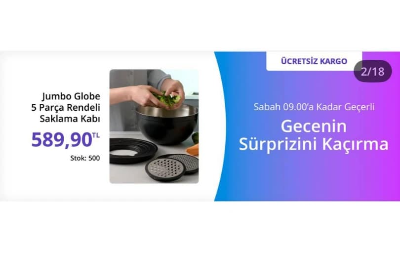 Jumbo Globe 5 parça Rendeli Saklama Kabı 589₺