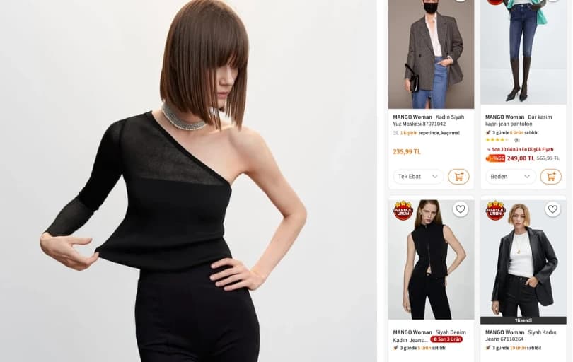 Mango Kadın Giyim Ürünleri Tek Fiyat 249₺