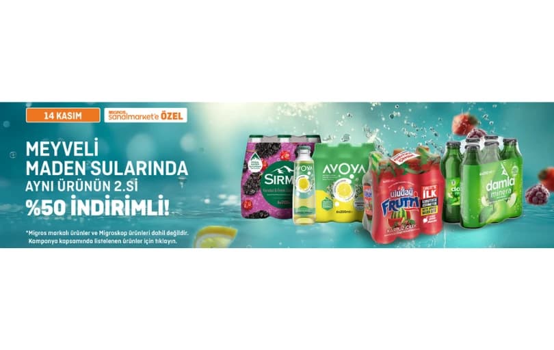 Meyveli Maden Sularında 2.si %50 İndirimli