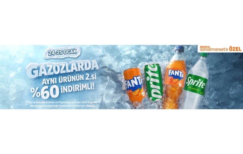 Migros Gazozlarda 2. si %60 İndirimli