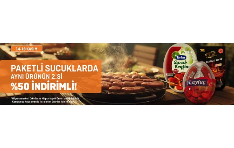 Migros Paketli Sucuklarda 2.si %50 İndirimli 
