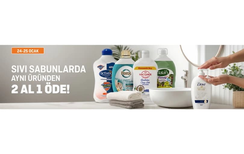 Migros Sıvı Sabunlarda 2 Al 1 Öde