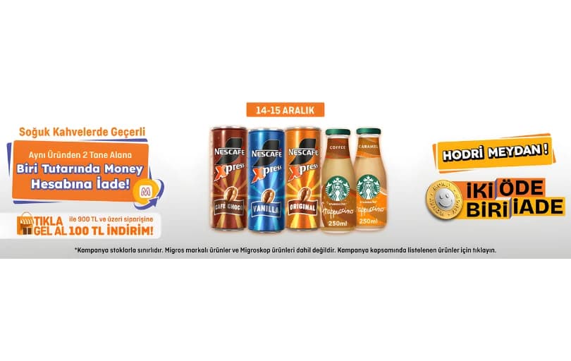 Migros'ta Soğuk Kahvede 2 Al 1 Öde!