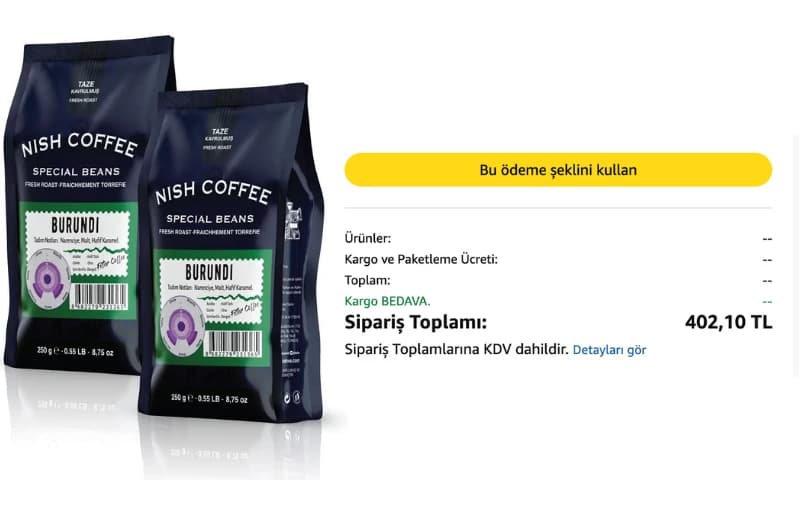 Nish Filtre Kahve Burundi 2x250 gr 402₺