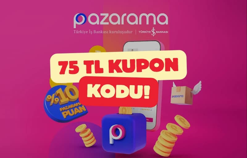 Pazarama'da 450 TL'ye 75 İndirim Kodu