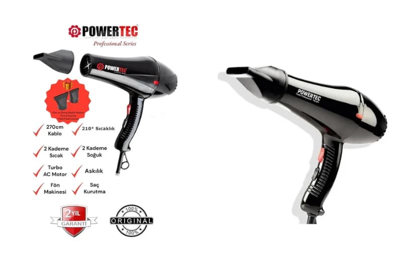  Powertec Profesyonel Fön Makinesi 787₺