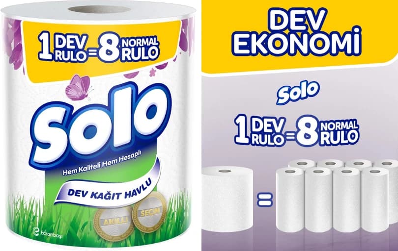 Solo Dev Rulo 1=8 Kağıt Havlu 72₺