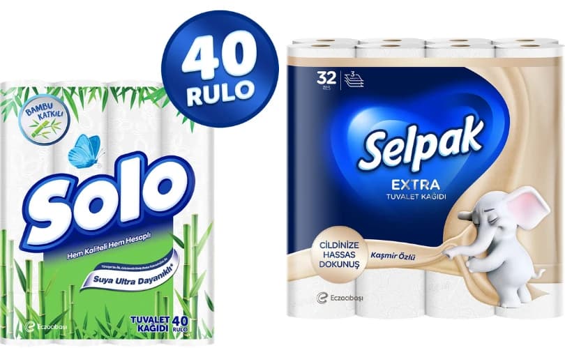 Solo, Selpak, Silen %15 +750TL'ye 150TL