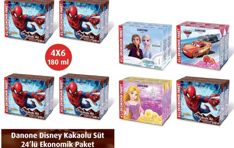 Tüm Danone Disney Sütler 69,90 TL (6x180 ML)