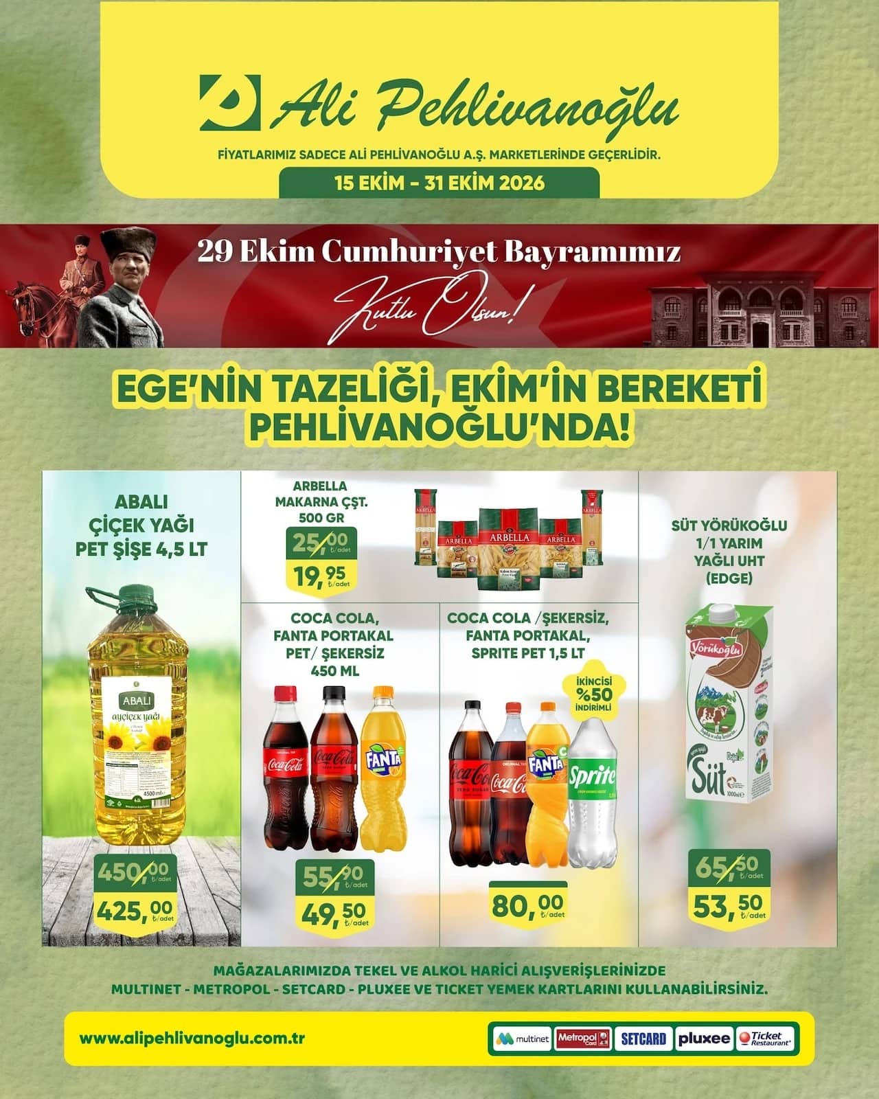 Ali Pehlivanoğlu - İndirim Broşürü 15 - 31 Ekim 2026 - Sayfa 1