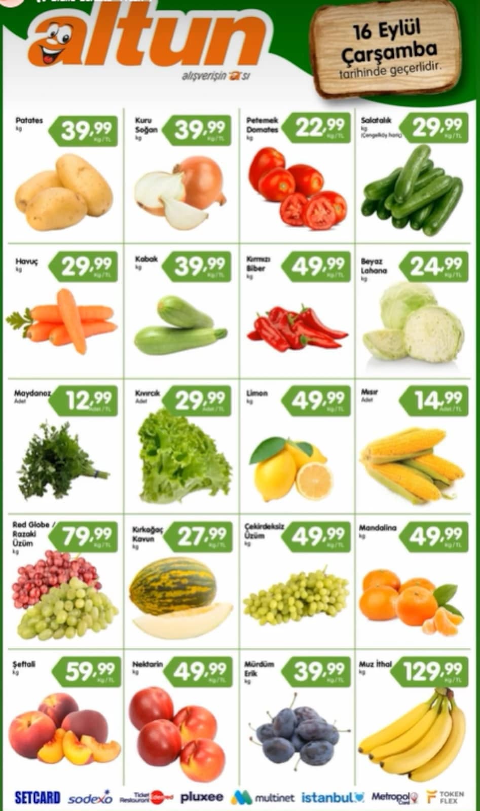 Altun Market - Manav İndirim Broşürü 16 - 16 Eylül 2026 - Sayfa 1