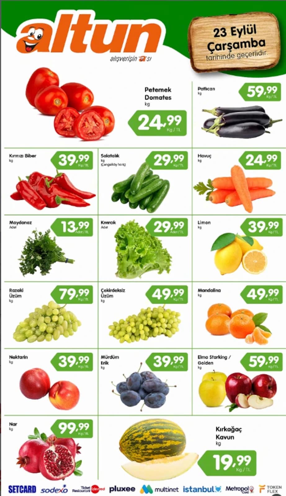 Altun Market - Manav İndirim Broşürü 23 - 23 Eylül 2026 - Sayfa 1