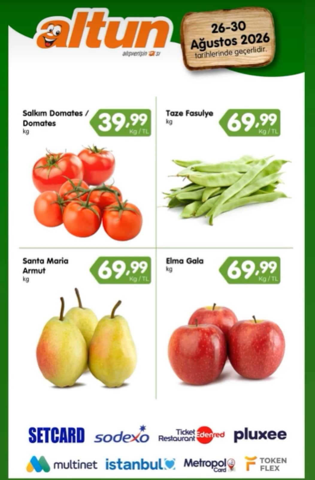 Altun Market - Manav İndirim Broşürü 26 - 30 Ağustos 2026