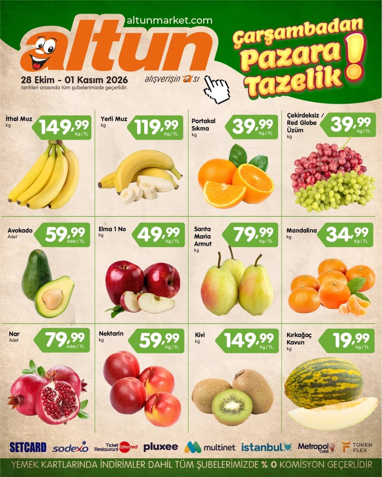 Altun Market - Manav İndirim Broşürü 28 Ekim - 01 Kasım 2026 - Sayfa 1