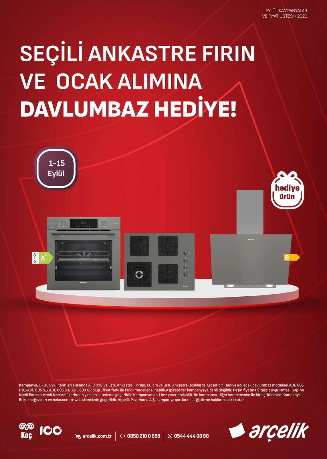 Arçelik - Ankastre Broşürü 01 - 15 Eylül 2026 - Sayfa 1