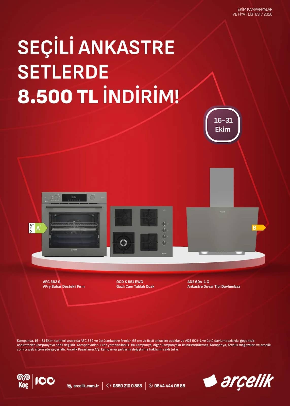 Arçelik - Ankastre Broşürü 16 - 31 Ekim 2026 - Sayfa 1