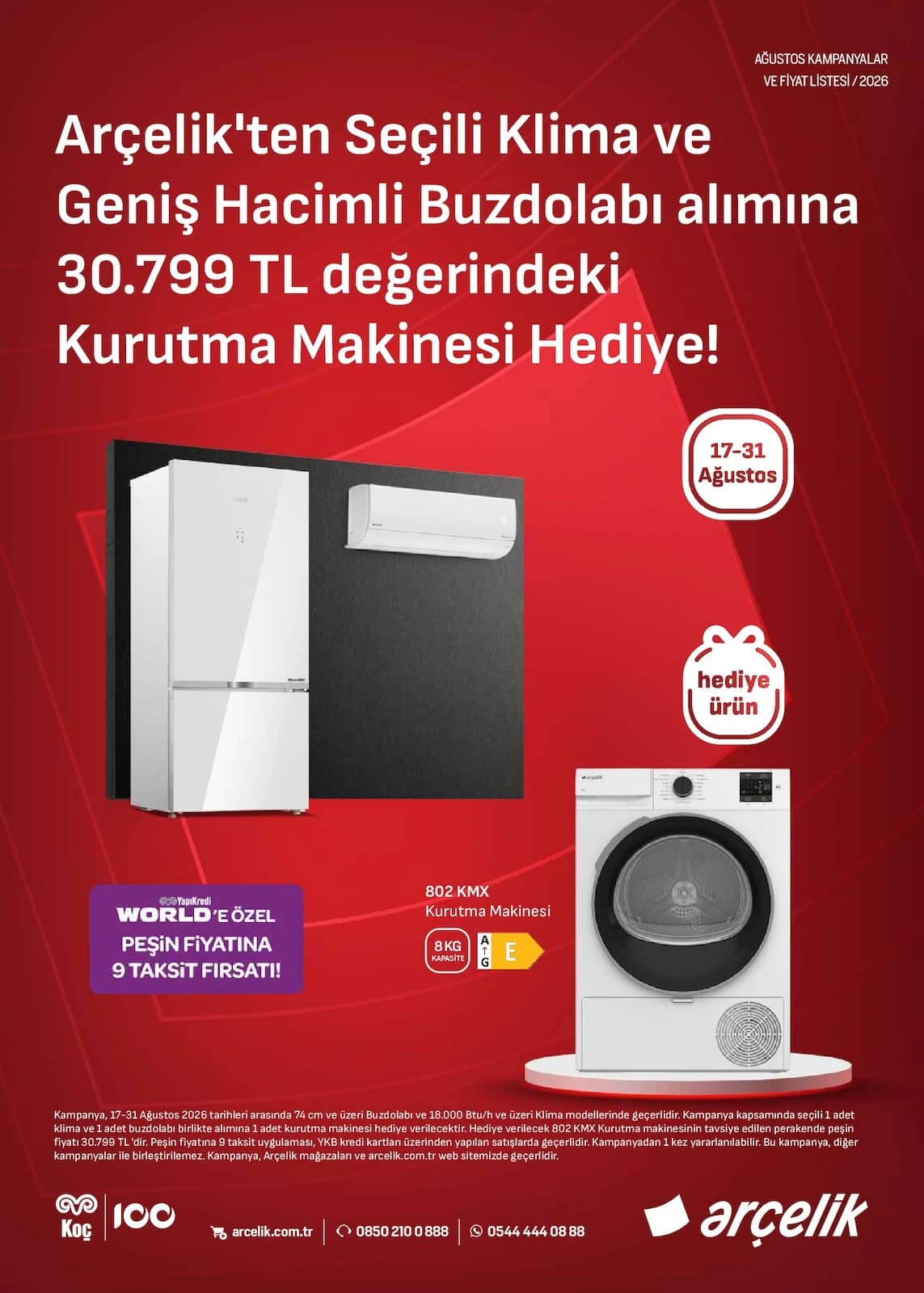 Arçelik - İklimlendirme Broşürü 17 - 31 Ağustos 2026 - Sayfa 1