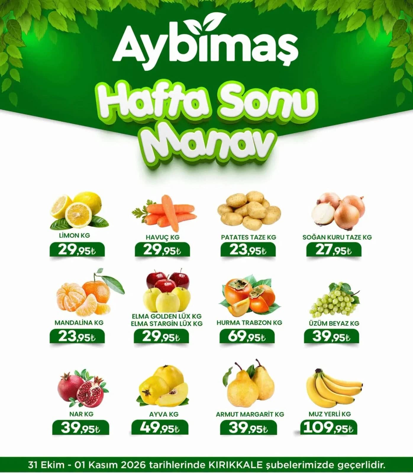 Aybimaş - Manav İndirim Broşürü 31 Ekim - 01 Kasım 2026 - Sayfa 1