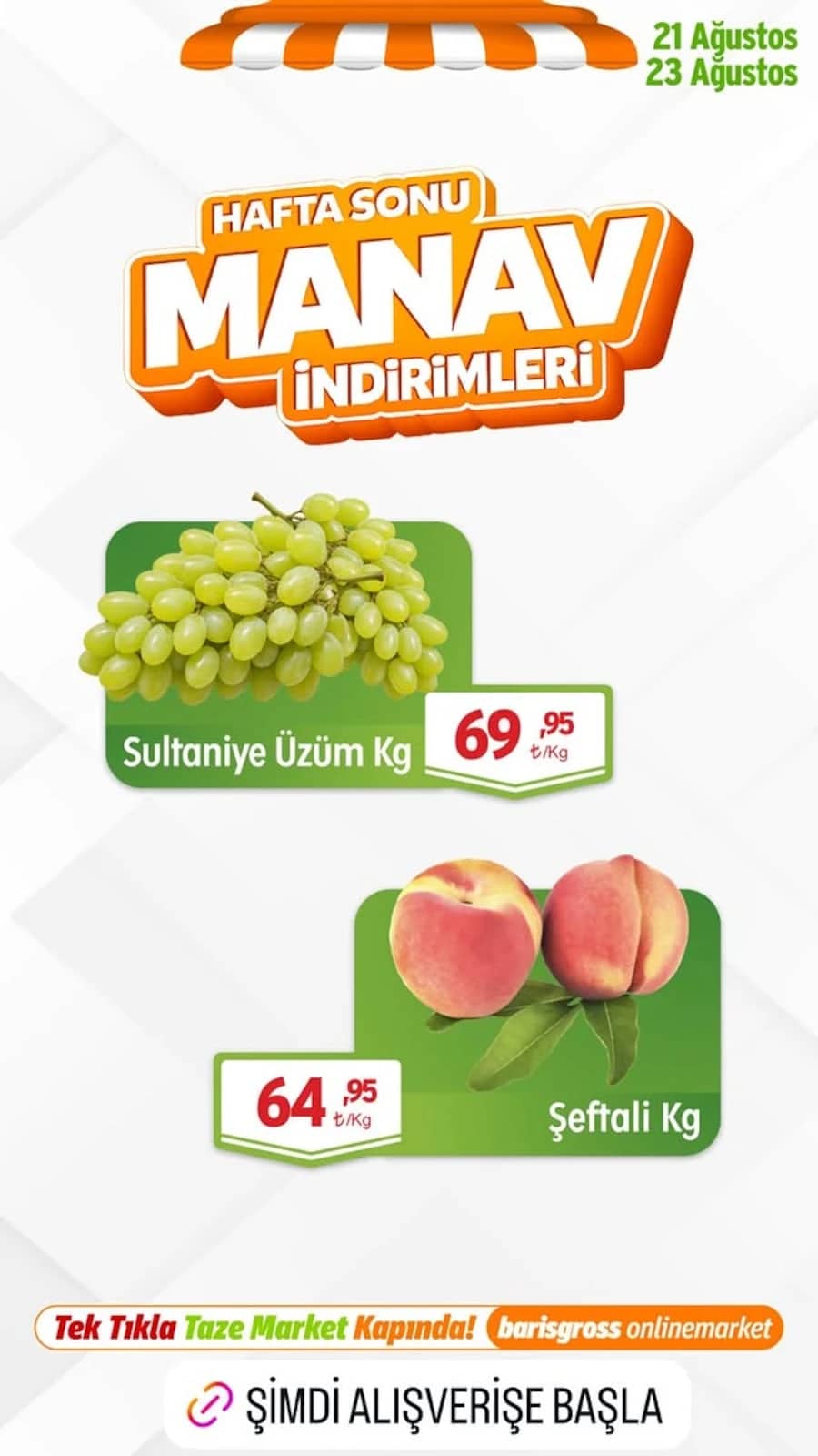 Barış Gross - Hafta Sonu Manav İndirim Broşürü 21 - 23 Ağustos 2026