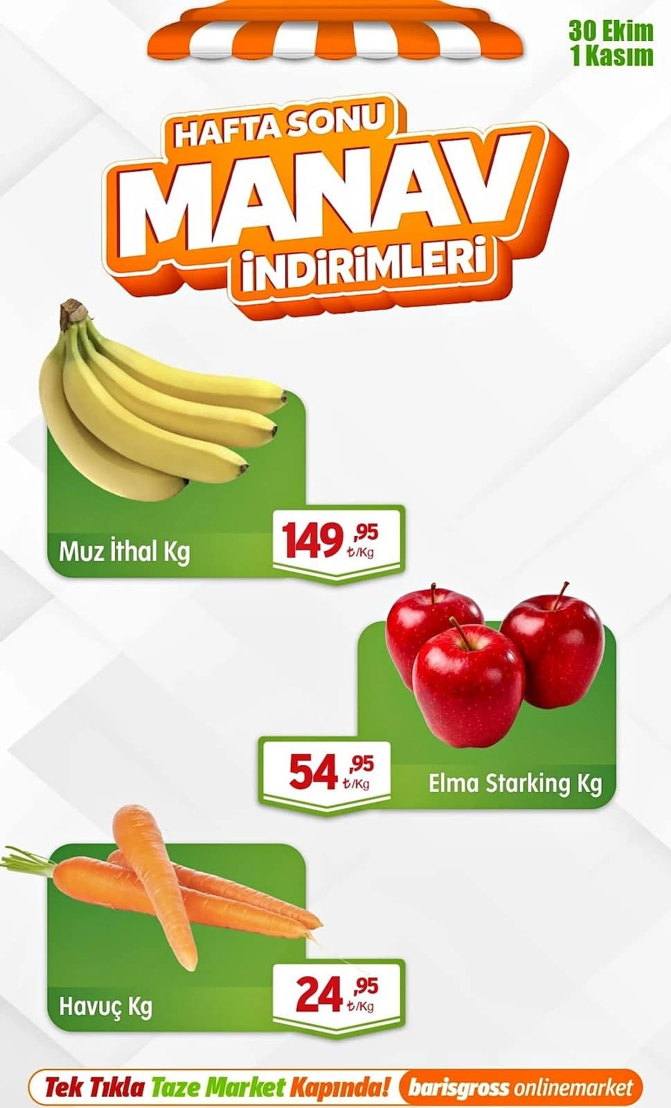 Barış Gross - Hafta Sonu Manav İndirim Broşürü 30 Ekim - 01 Kasım 2026 - Sayfa 1