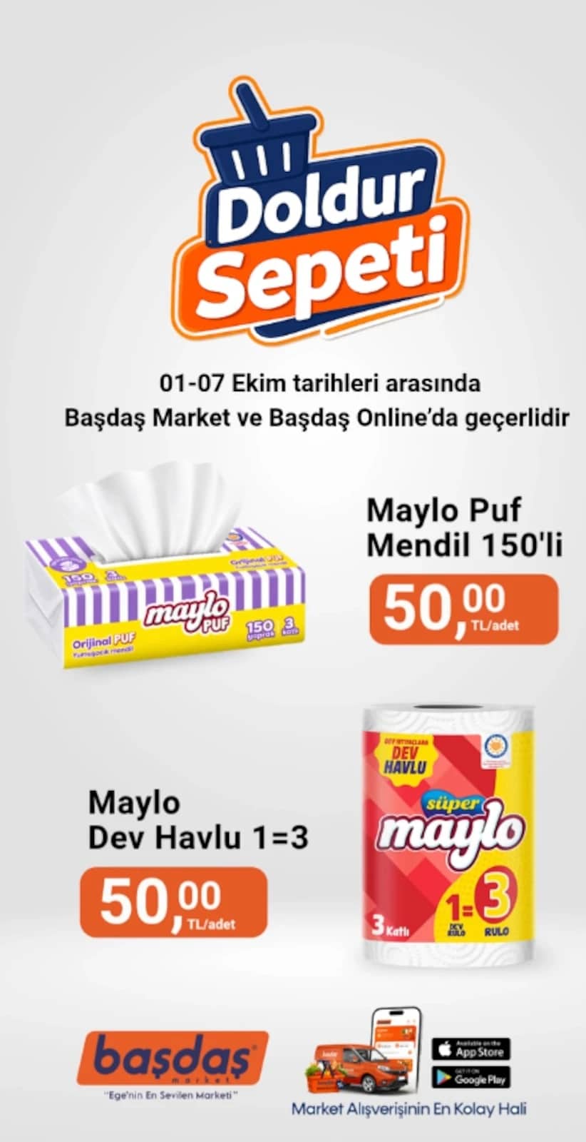 Başdaş Market - İndirimli Ürünler 01 - 07 Ekim 2026