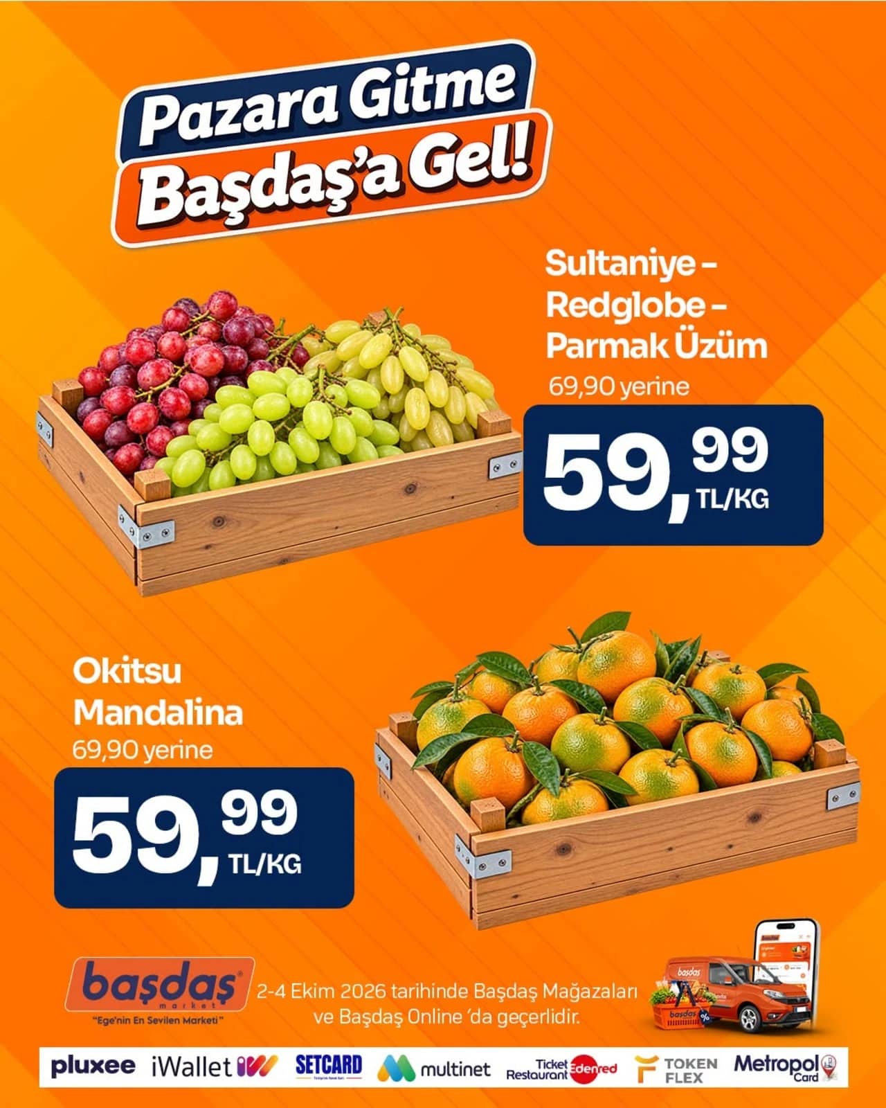 Başdaş Market - Manav İndirimleri 02 - 04 Ekim 2026